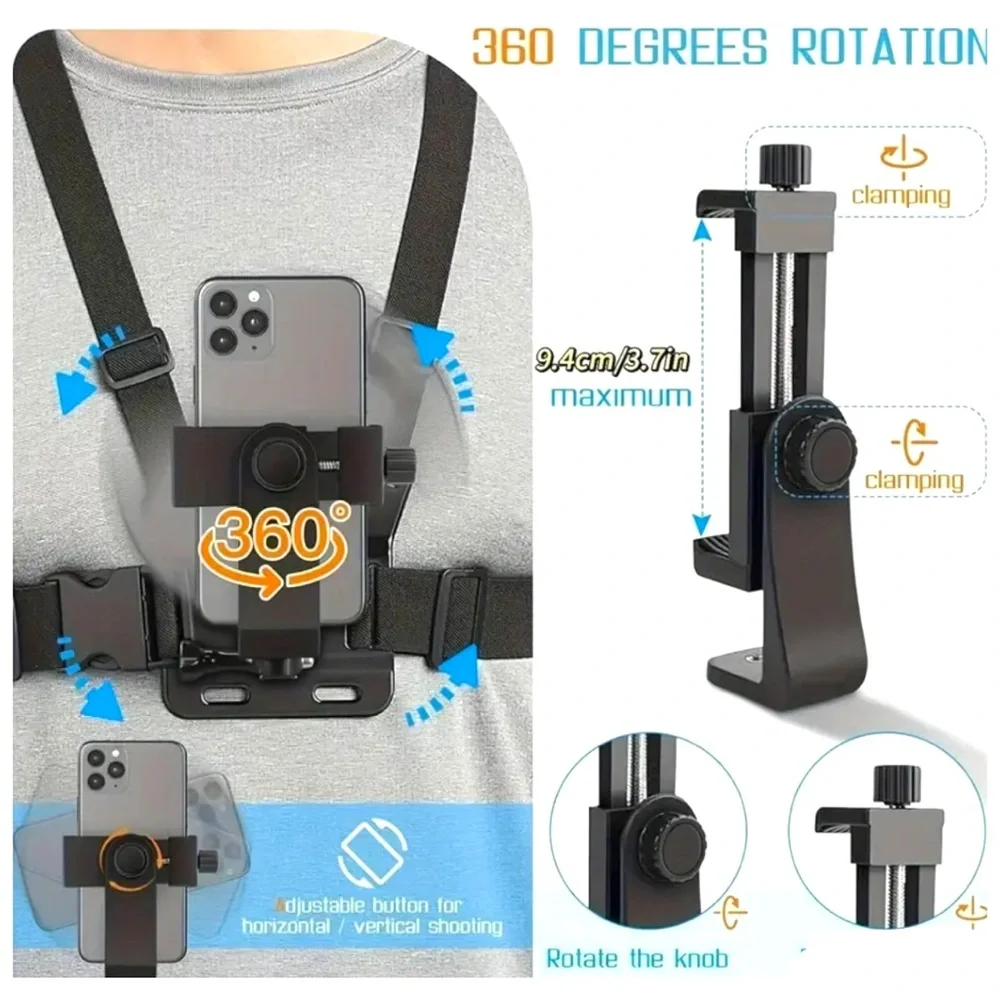 Performance Chest Mount•Handsfree Vid Recording for Listing wSmartphone Mount